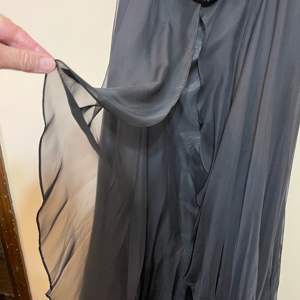NWT Sherri Hill Black Beaded Strapless Chiffon Formal Evening Gown Dress Size 26 - Picture 13 of 13